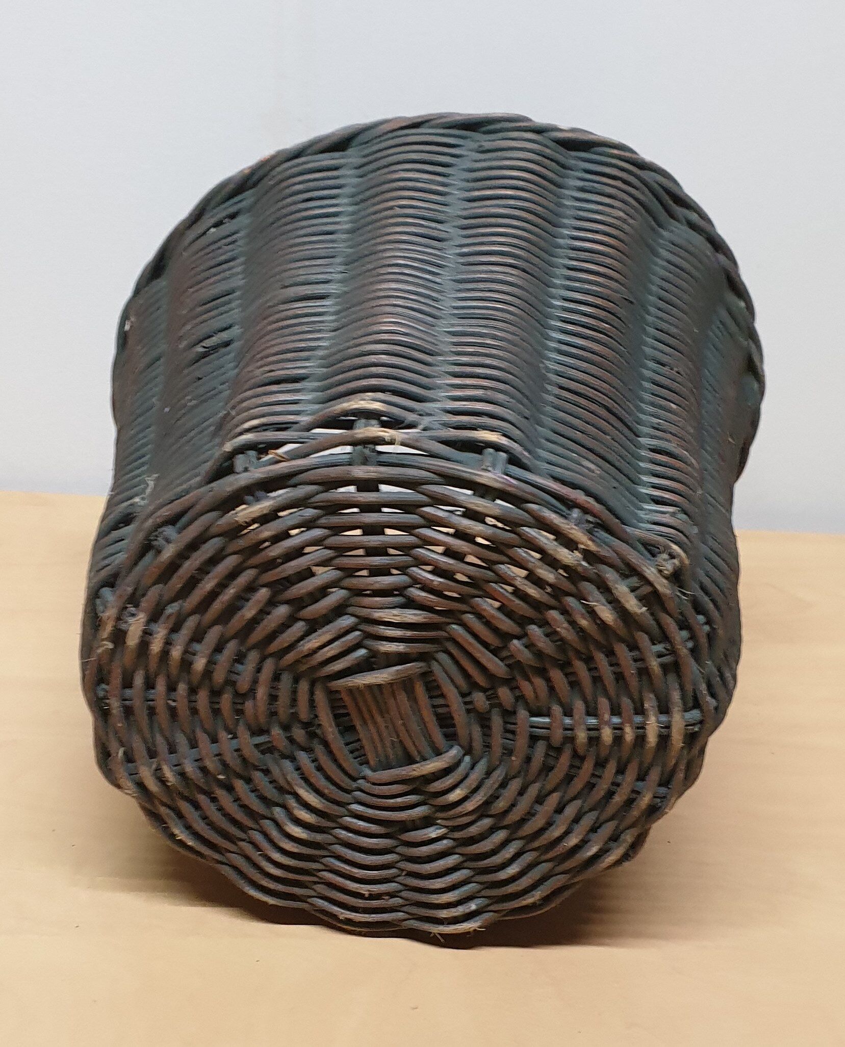 Wicker and metal basket