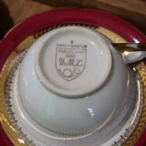 Set of 8 cups with saucers in Sologne L'Archevêque porcelain