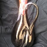 Glazed Vallauris vase, metallic effect and colors