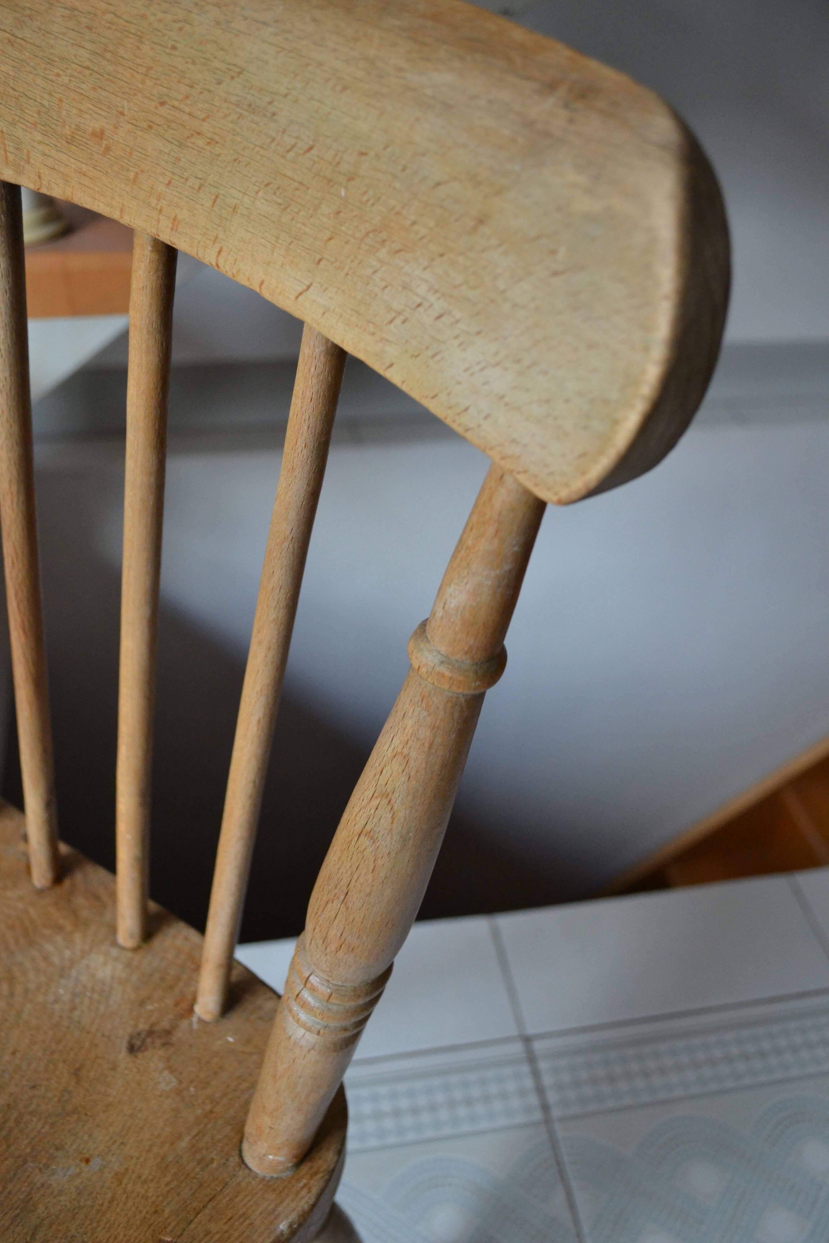 Chaise Windsor vintage chêne et hêtre