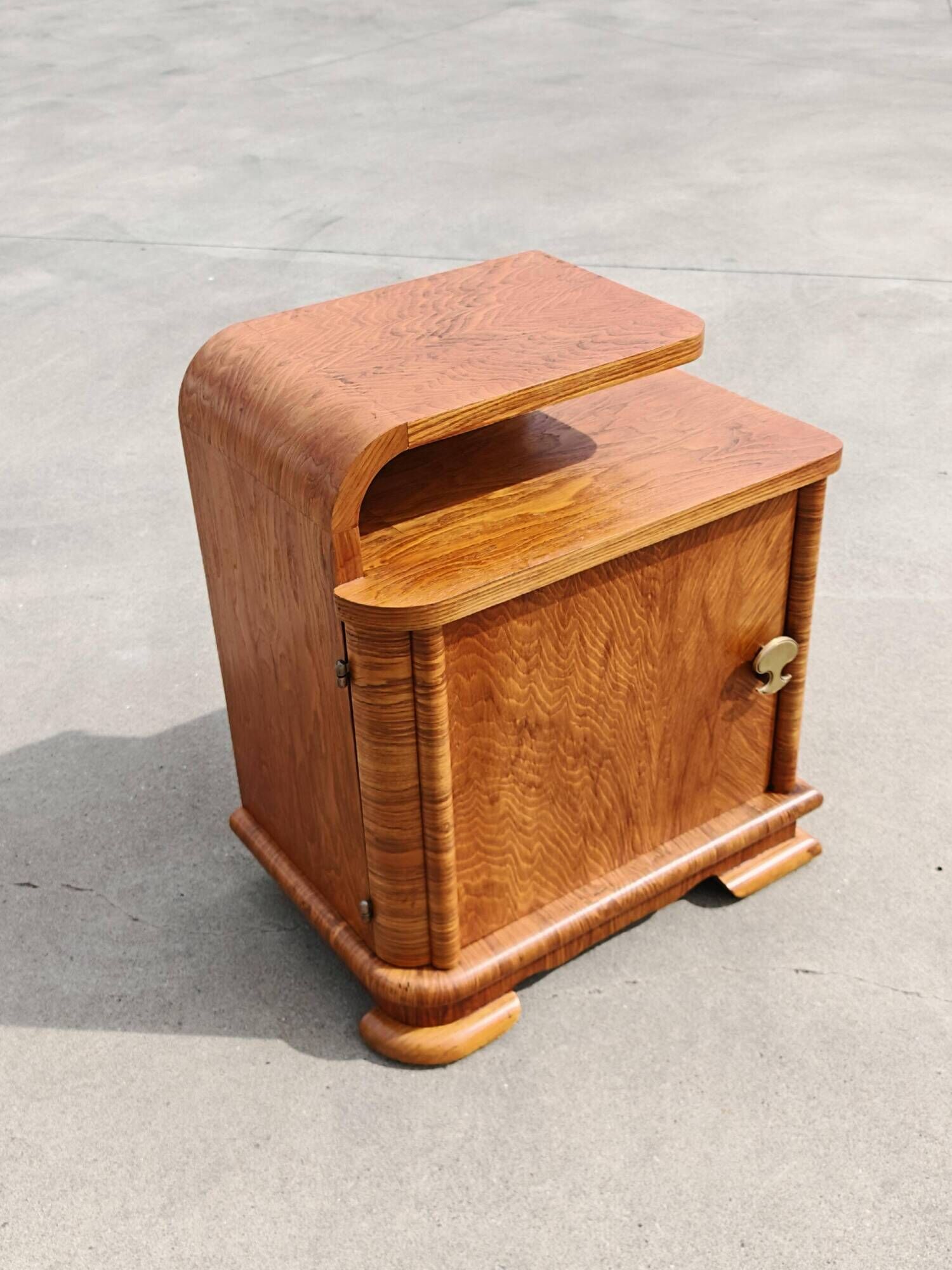 Pair of Art Deco bedside tables renovated in ash, 1930s.