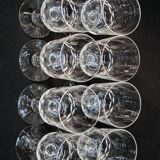 8 anciens verres a vin en cristal de baccarat taillé gravure 10742