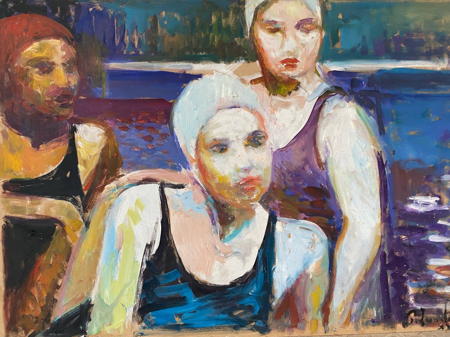 The bathers signed Patrice Landauer