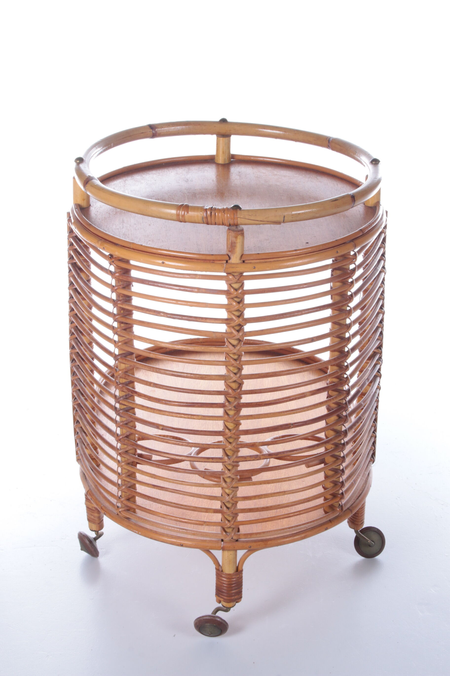Vintage bamboo bar trolley original french from the 1960s