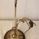Old lamp adjustable on foot tulip golden brass.