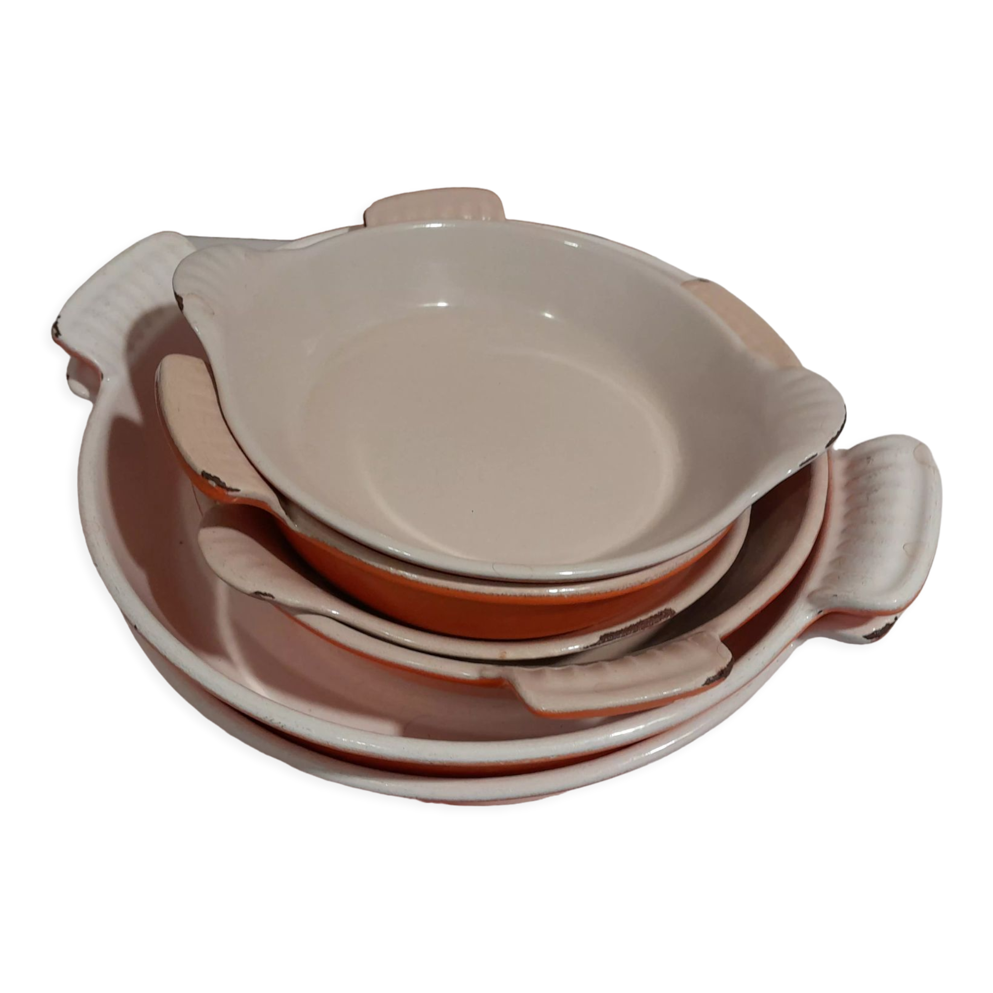 6 cast iron dishes Le Creuset