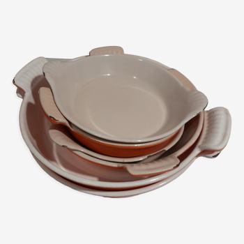 6 cast iron dishes Le Creuset