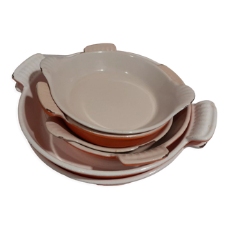 6 cast iron dishes Le Creuset