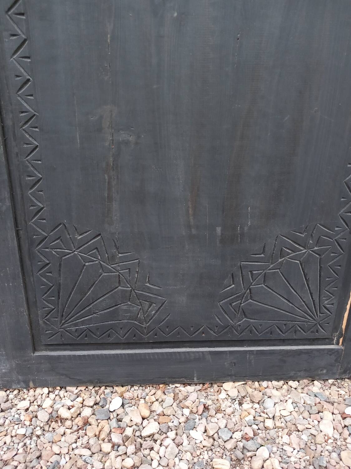 3 large carved wooden panels/doors