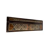 Large Persian marquetry box inlaid with its key