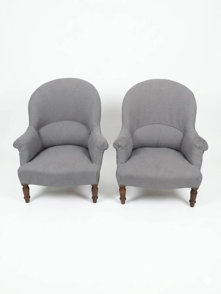 Paire de fauteuils crapaud Napoléon III
