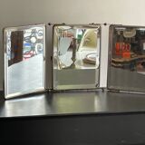 Vintage barber's triptych mirror, 1950s