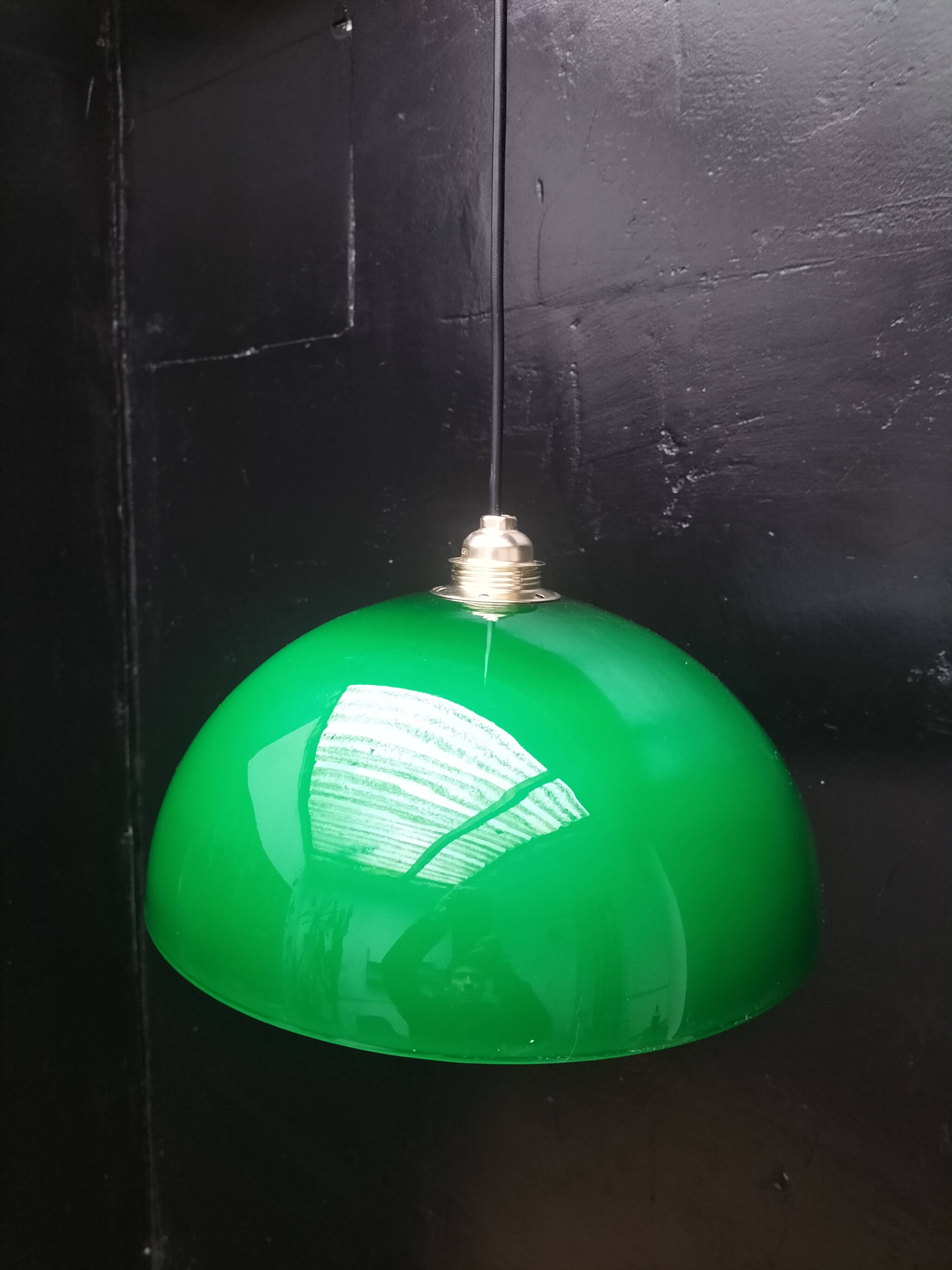 Green opaline pendant light