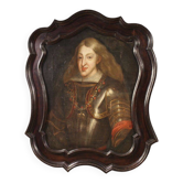 Portrait antique espagnol du XVIIe siècle, Charles II d'Espagne.