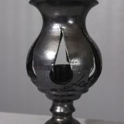 Jean Marais in Vallauris Black glazed candle holder 1970s