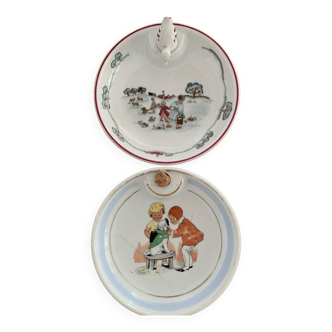 Set of two porridge plates