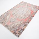 4x7 Pale Red & Beige Rustic Vintage Rug, 129x217Cm