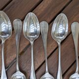 Set of 6 silver plated metal forks and spoons 20g with medallion f