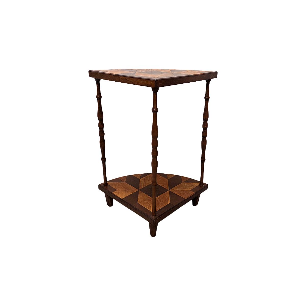 Table d'angle vintage française à étagères, années 1960