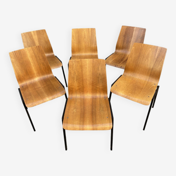 6 chairs Design Drabert Germany 1970 Scandinavian vintage