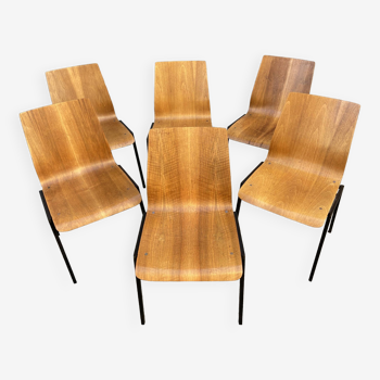 6 chaises Design Drabert Germany 1970 Vintage scandinave