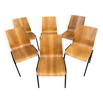 6 chaises Design Drabert Germany 1970 Vintage scandinave