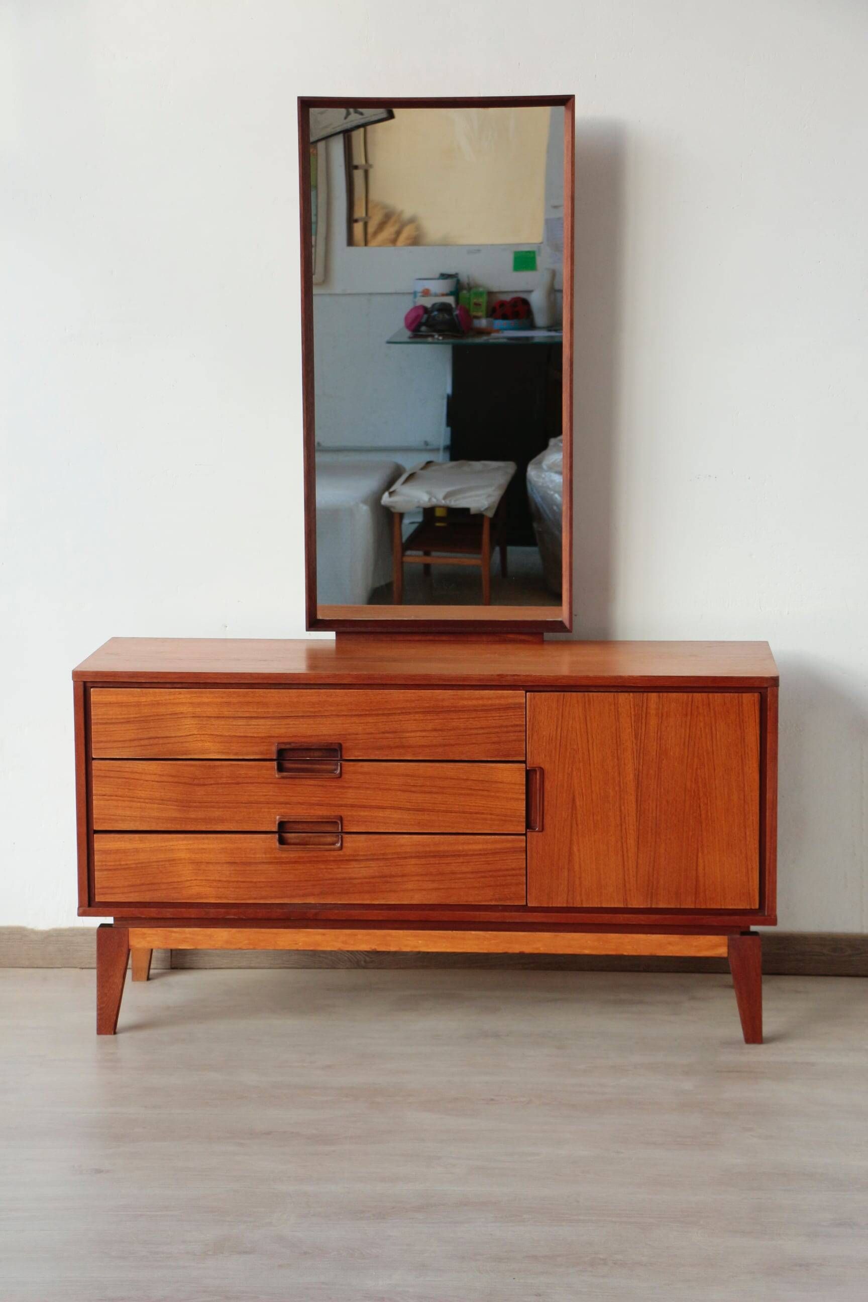 Restored vintage teak hairdresser from the 1960s.