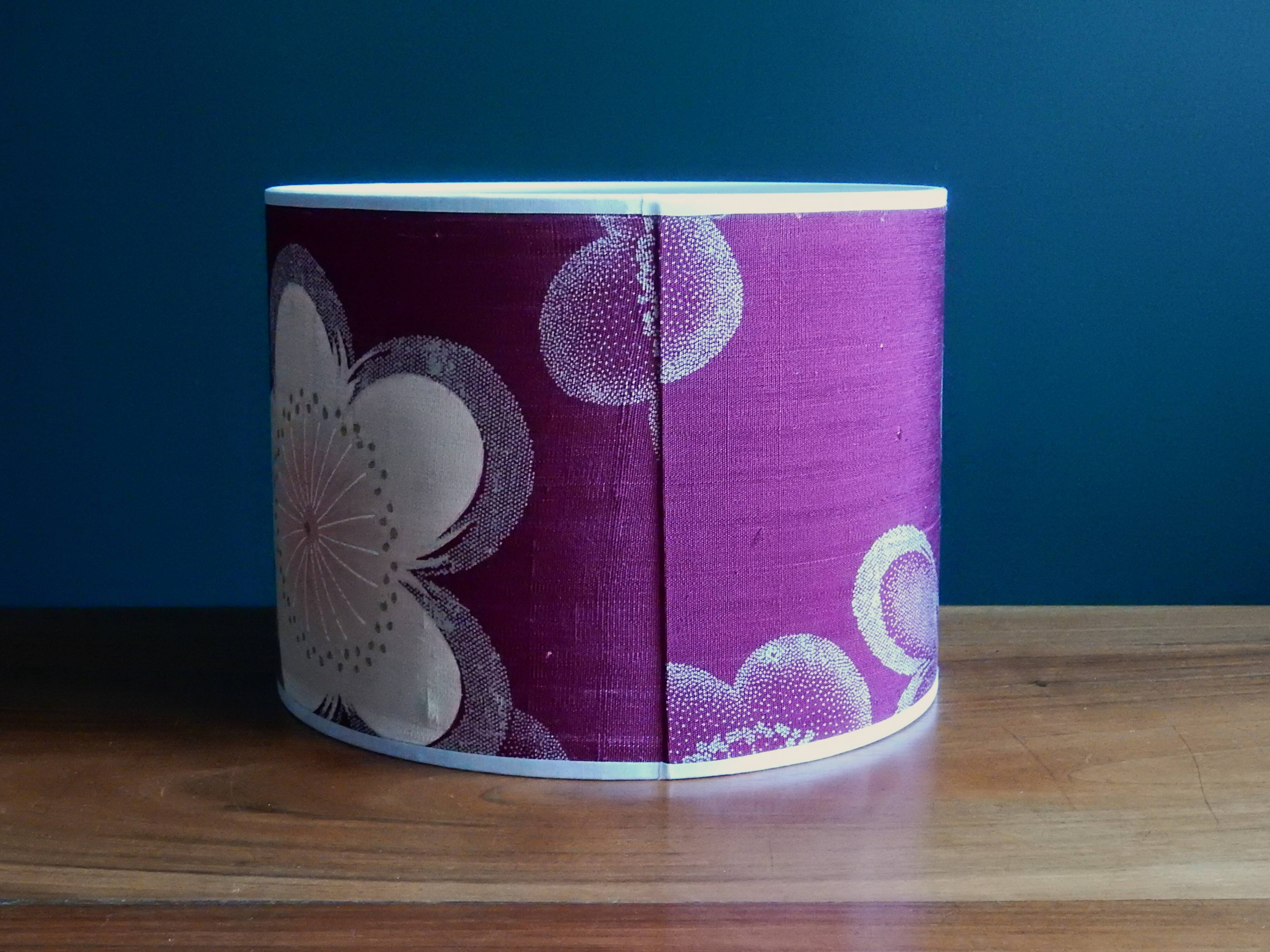 Vintage kimono silk lampshade