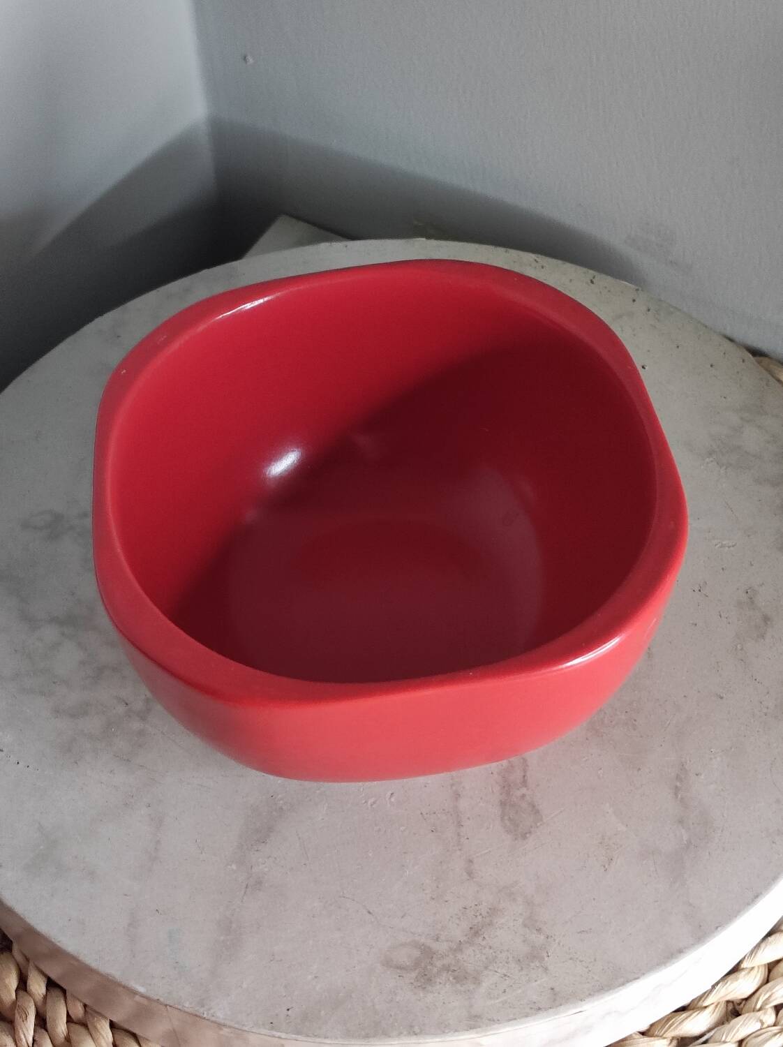 Red ceramic bowl