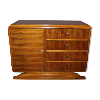 Art Deco period chest of drawers in walnut around 1930