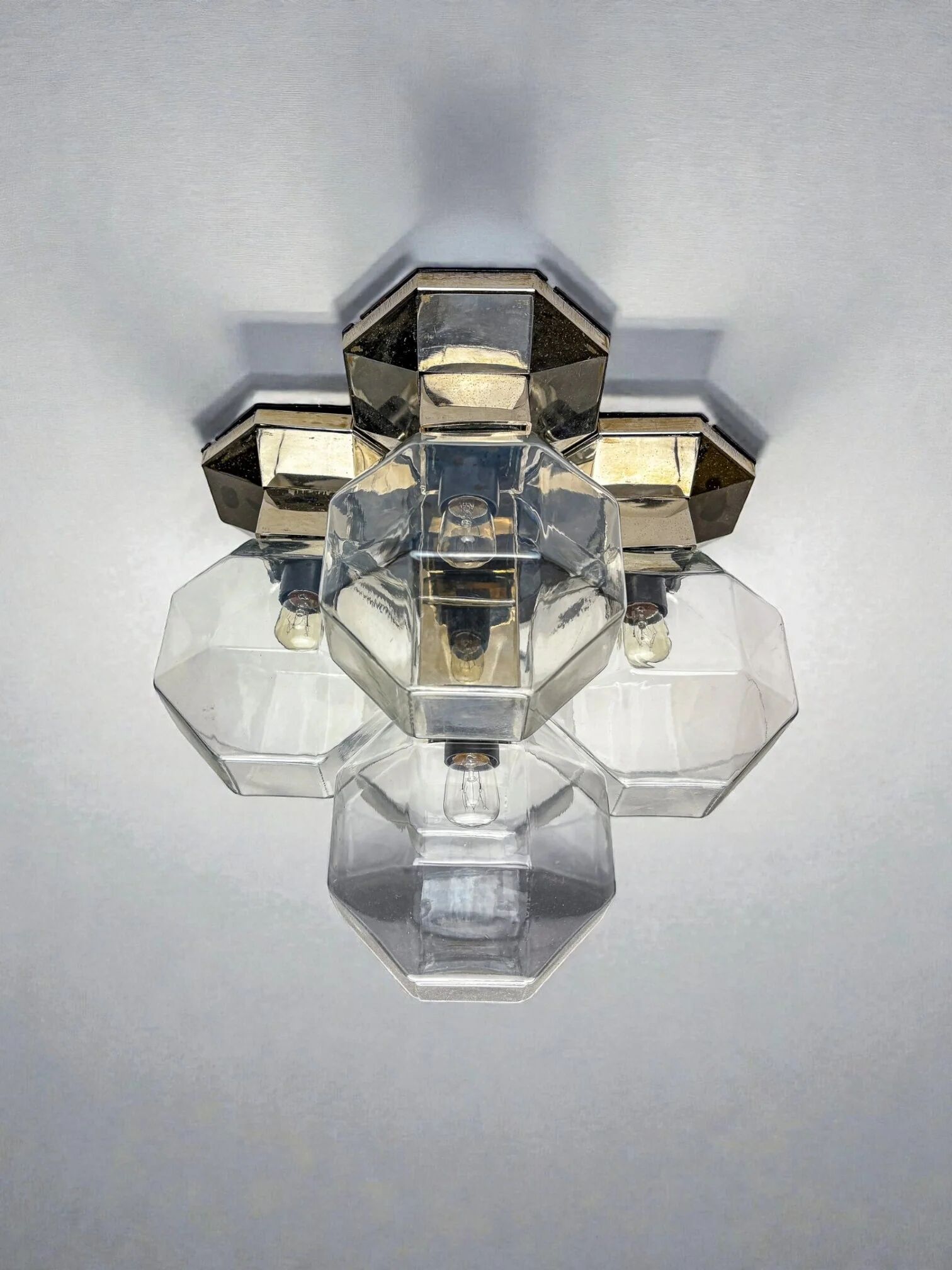Large modular wall or ceiling lamp by Motoko Ishii for Staff, 5 lights, 1970s