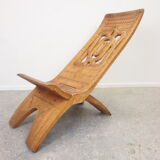 Chaise longue ethnique de coupe à la main