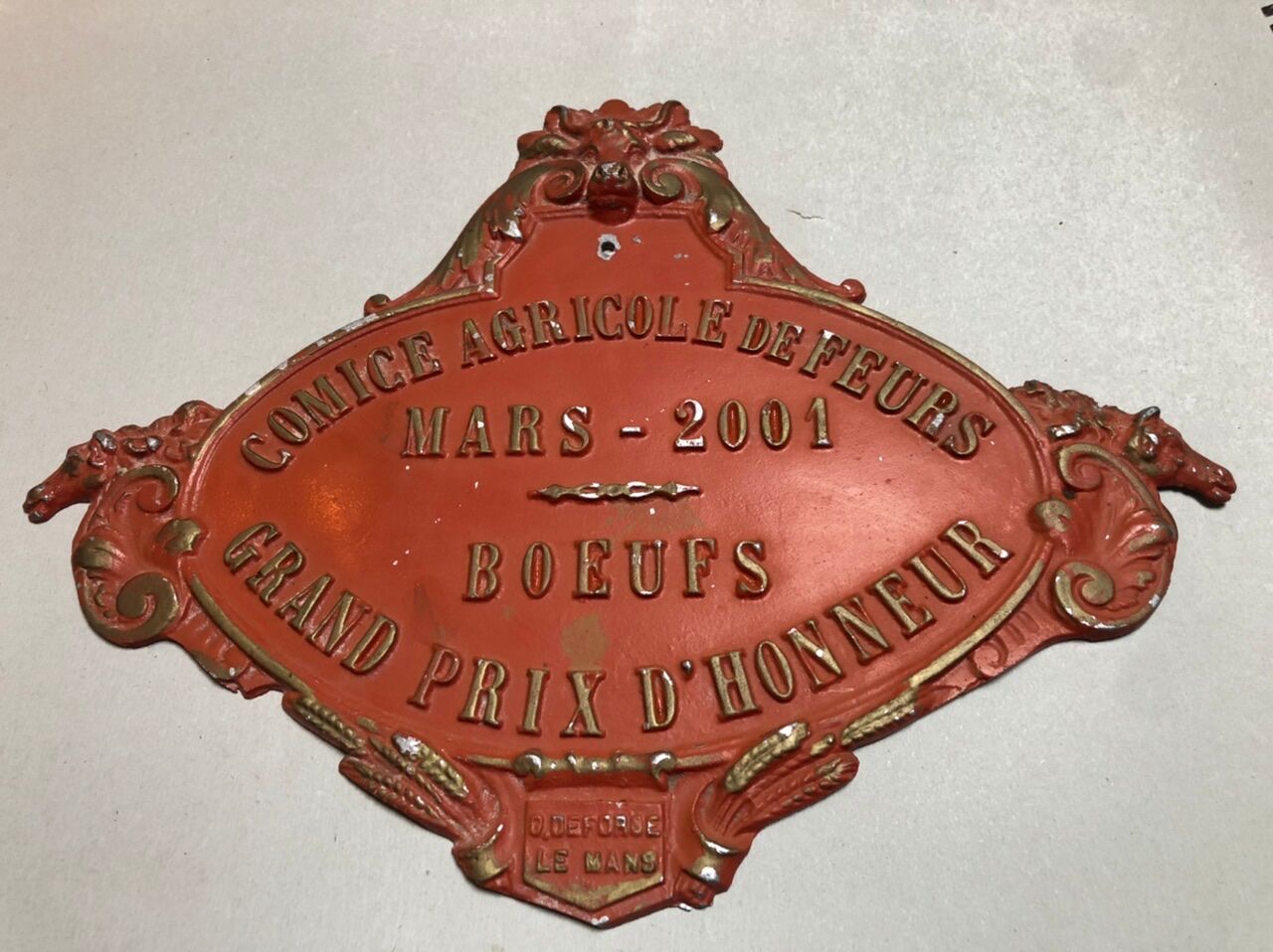 Plaque agricultural competition comice agricole de feurs