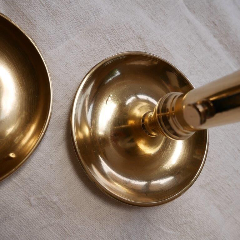 Set of 2 brass candle holders