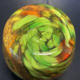 Petit vase pâte de verre orang jaune et vert fleurs des champs fleurs sechees