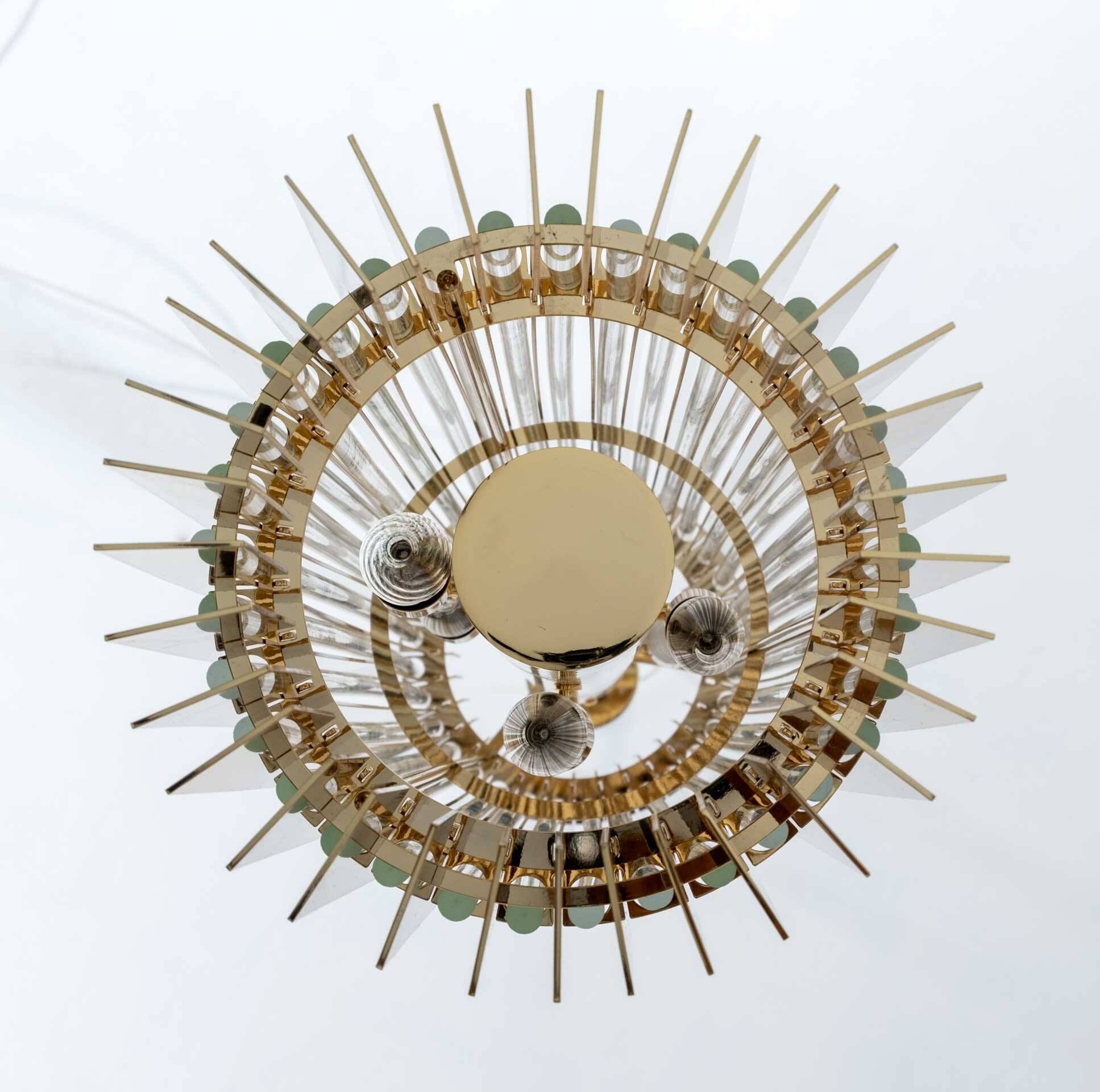 Romani Saccati for Gucci Brass Crystal Murano Pendant by Studio Design