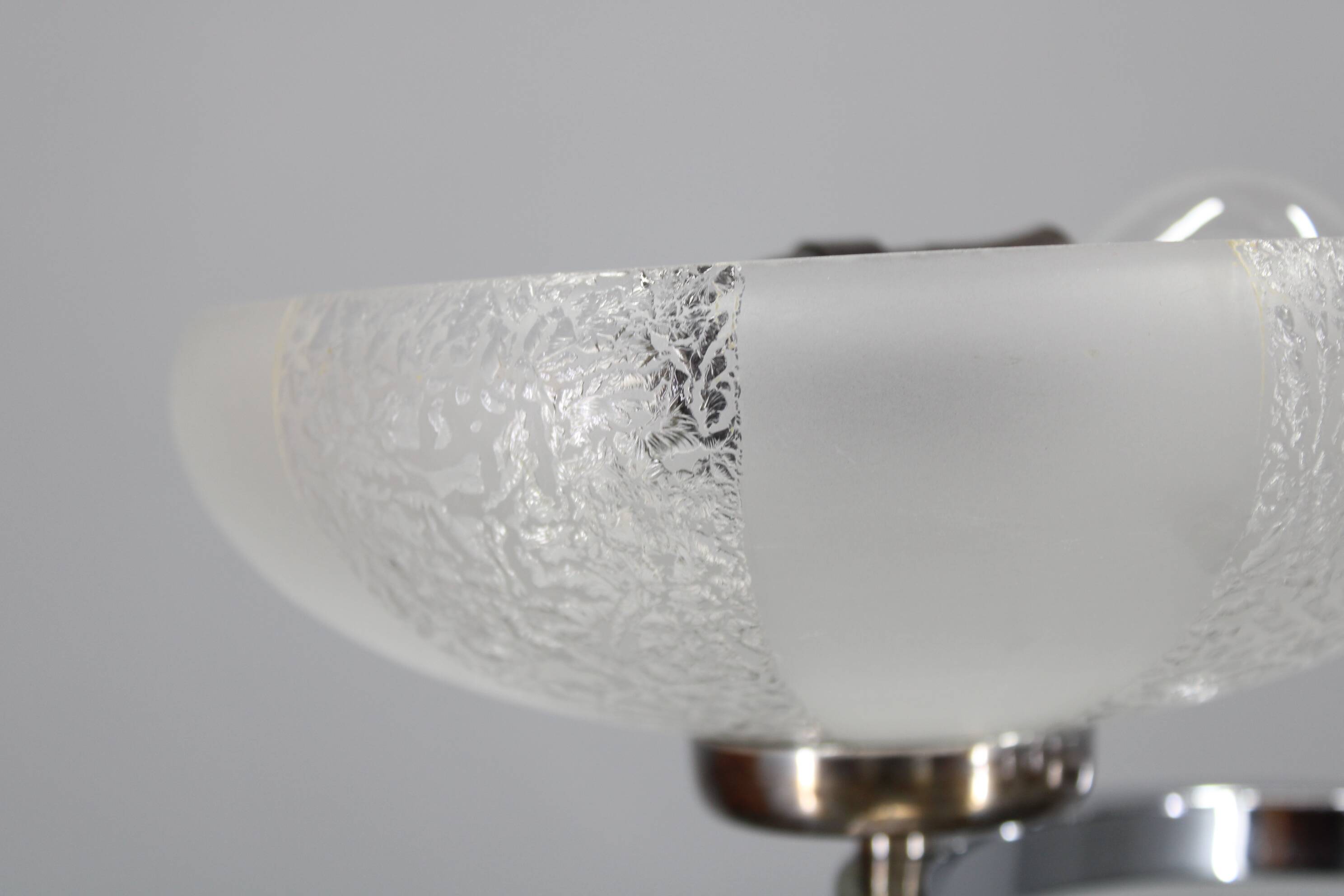 1950s Chrome and Glass Chandelier by Napako, Czechoslovakia