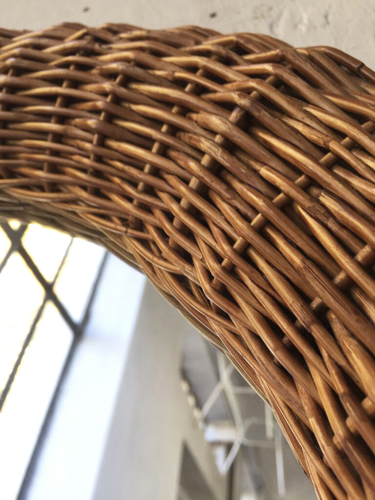 Mirror round Wicker 59 cm