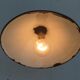 Wall lamp royal blue enamelled metal conical umbrella