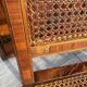 Set of four antique Louis XVI style chairs, wood and cane