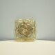 Vintage amber glass ceiling lamp screen by Helena Tynell for Glashütte Limburg 1960