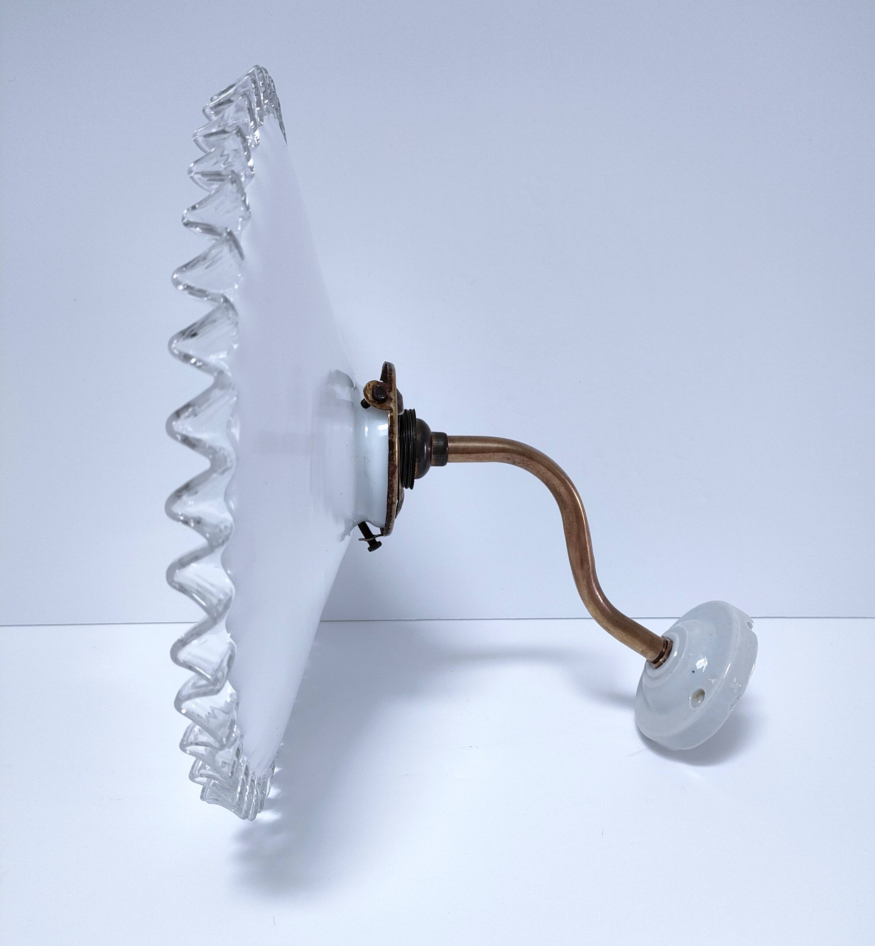 Opaline porcelain brass wall light early 20th century