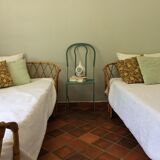 Rattan twin beds