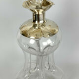 Blown glass carafe and silver frame