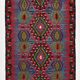 5x10 Blue & Red Vintage Kilim Rug, 154x305Cm
