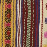 Area kilim rug ,vintage wool turkish handknotted kilim, 164 cmx 69 cm rug