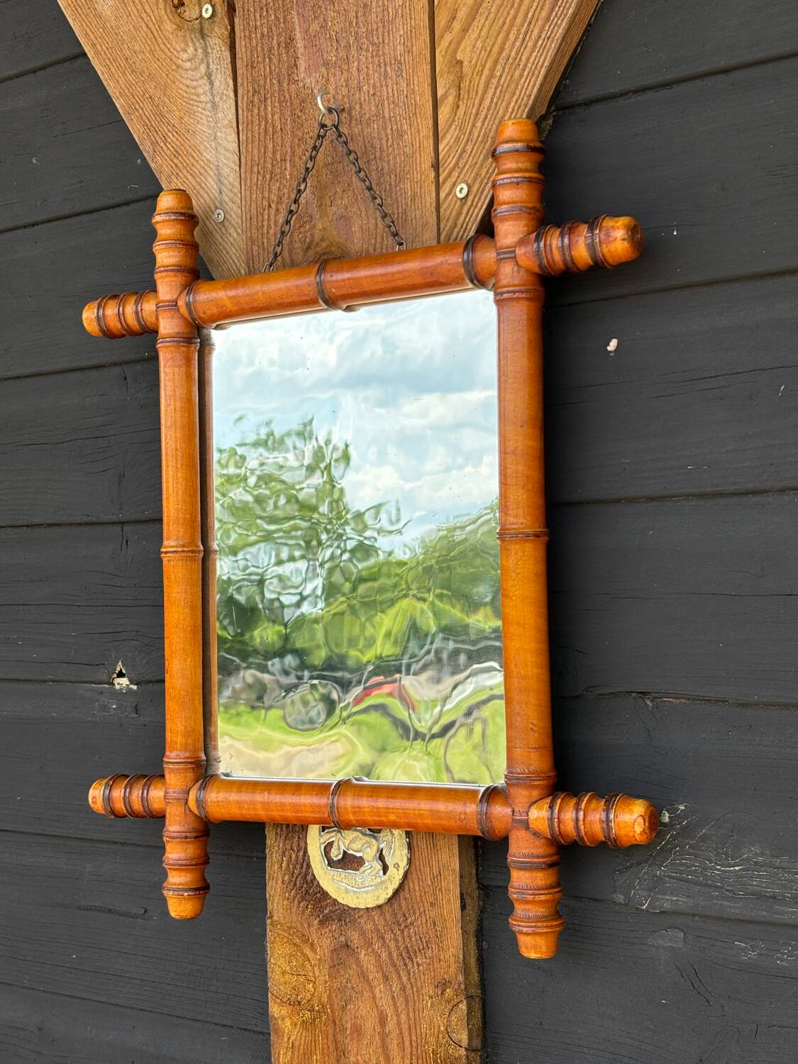 Vintage bamboo mirror