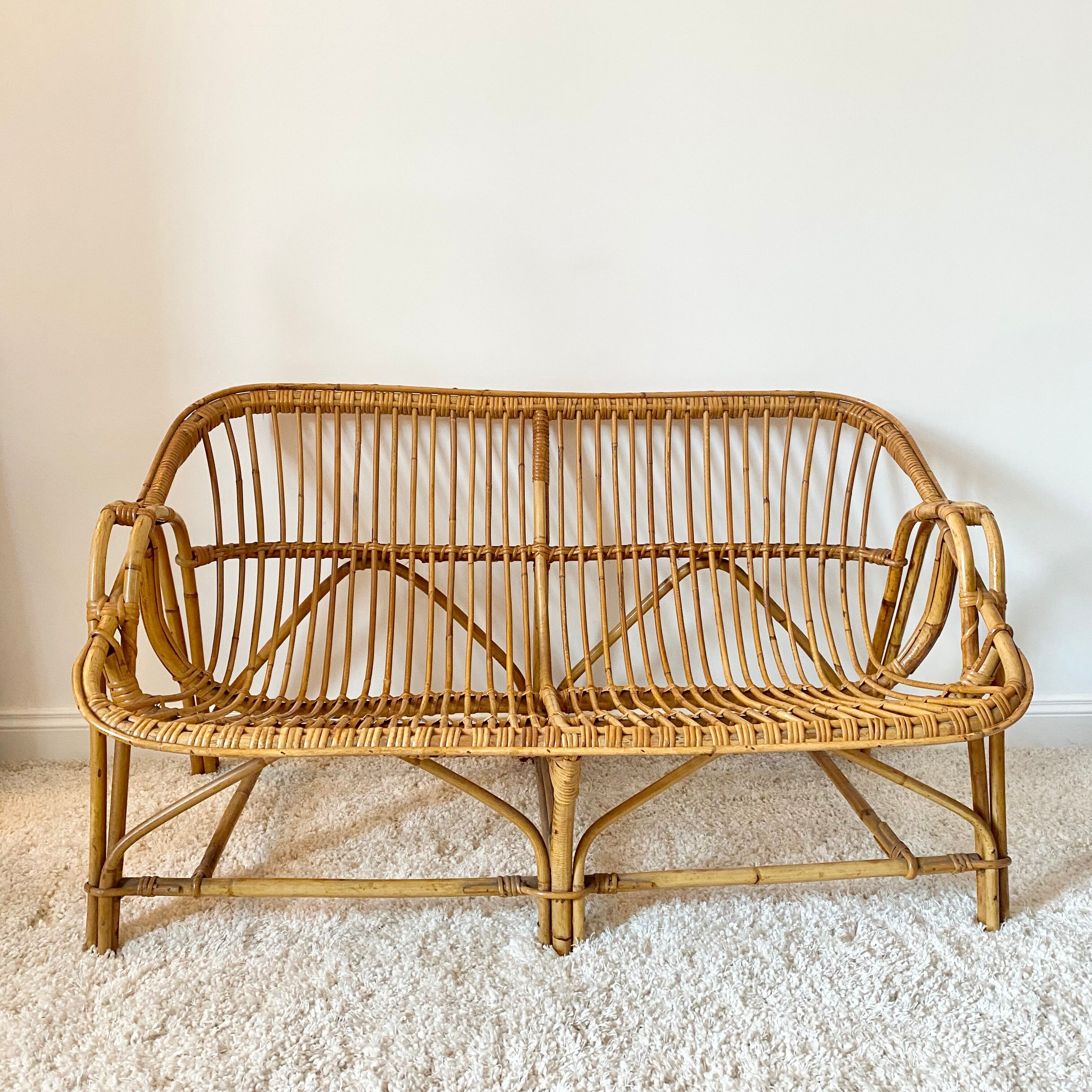 Vintage rattan sofa
