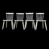 Series of 4 vintage solid wood chairs Scandinavian style
