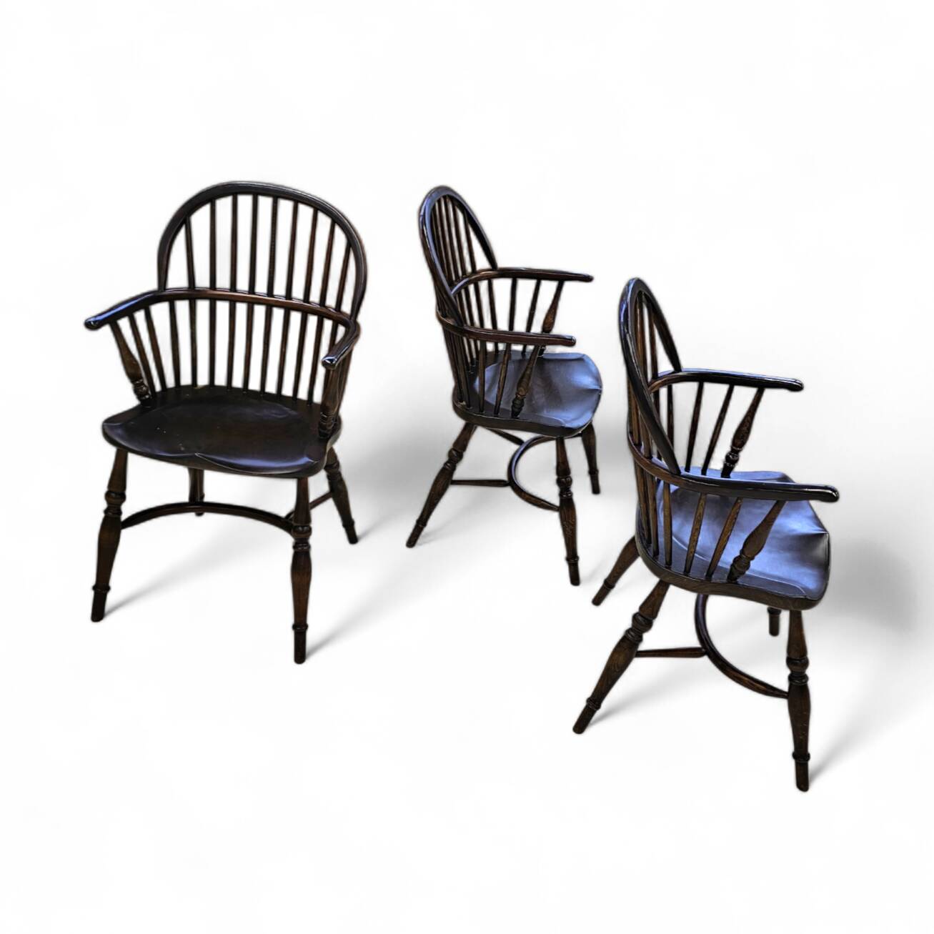 4 x Classic Georgian Bow and Stick Back Windsor Chair / Crinoline stretcher chairs